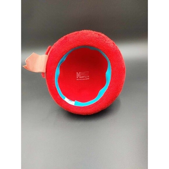 VTG Martelle West Germany Womens Hat Red Felt Fur Fuzzy Rolled Brim - Picture 9 of 11